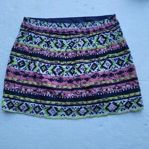 Hollister Floral Lace Mini Skirt Pull On Stretch Navy Blue Pencil Skirt XS